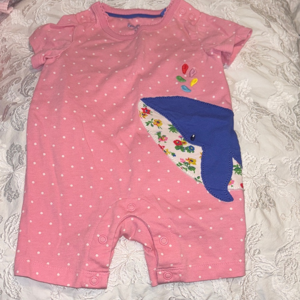 Donated Baby Boden Pink Appkique Whale Bodysuit Nordstrom 3-6 mos - Picture 5 of 7